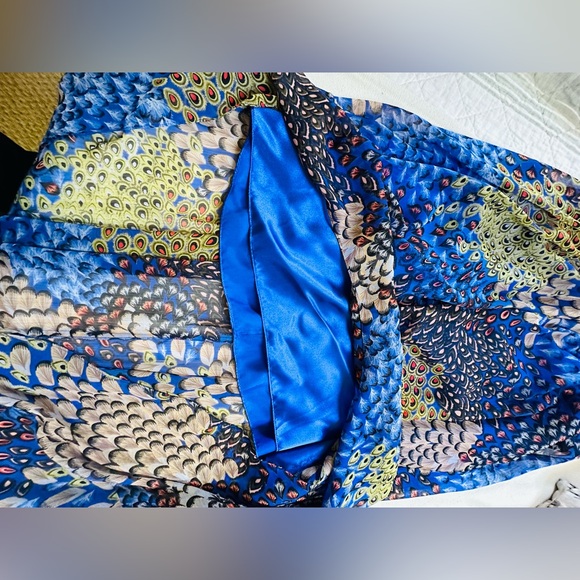 Max & Cleo Strapless Peacock Maxi Dress NWT - Picture 7 of 9